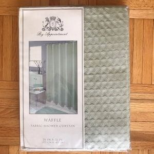 Brand new fabric shower curtain. Sage green